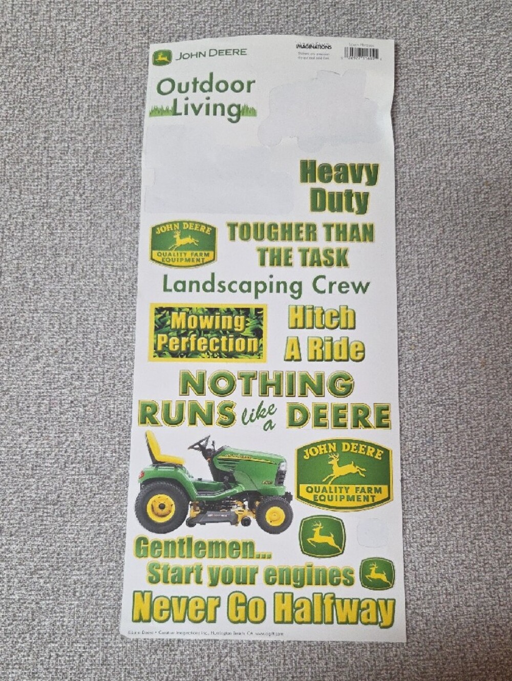 2 John Deere Green Themed Sticker Sheets - Picture 3 of 4